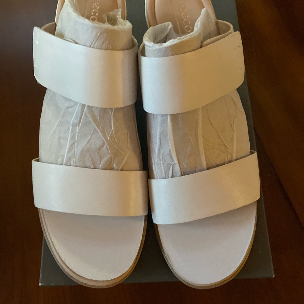 Ecco White Sandals NWT